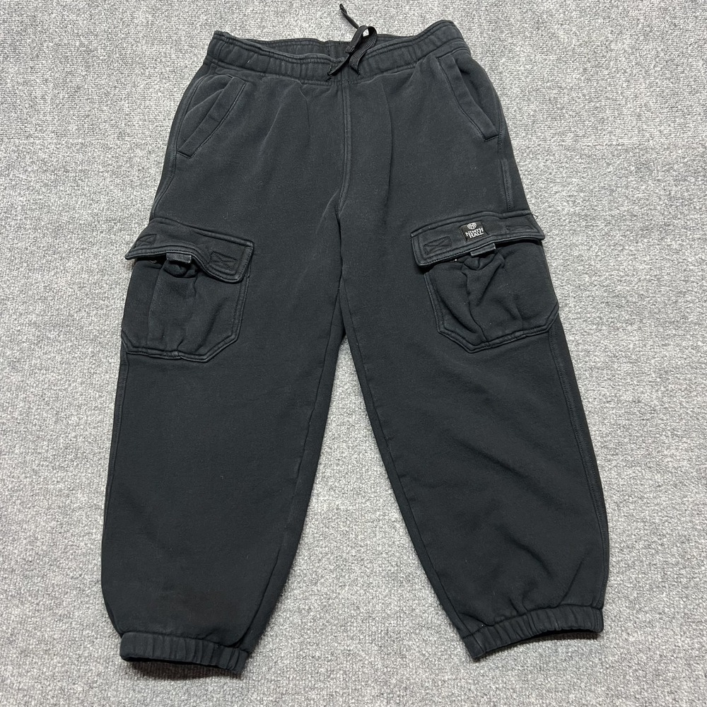 Ninth Hall Kids Black Cargo Sweatpants Joggers Fleece Lined Size L Large